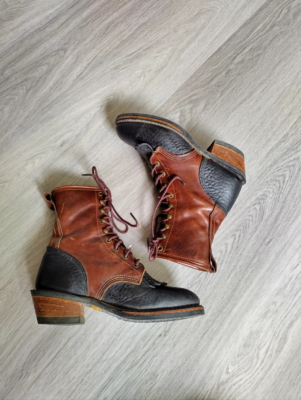 Durango Packer KiltieHorse Trail Western Lace Up Boots Sz 8,5